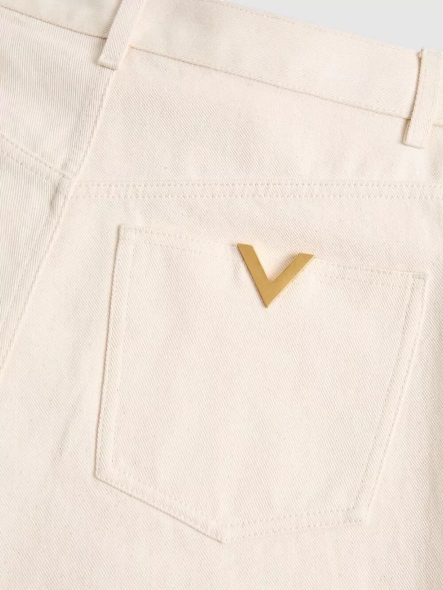 Valentino Wide Leg Denim Cotton Jeans Trousers