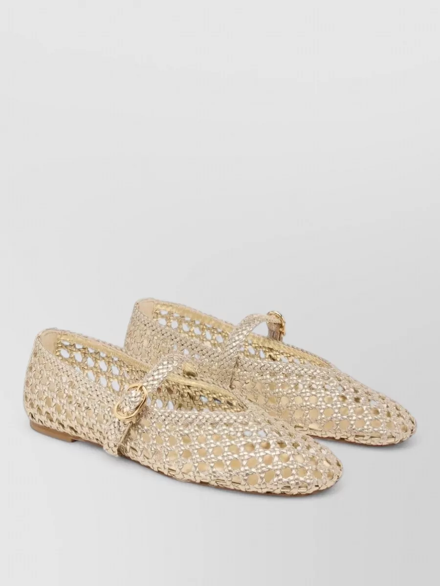 Stuart Weitzman Leather Mary Jane Ballerina Shoes