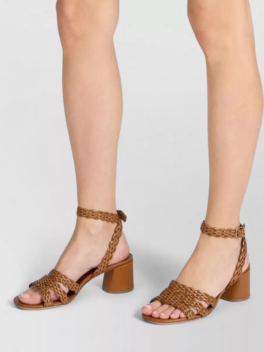 Casadei Leather Cleo Mid Heel Sandals