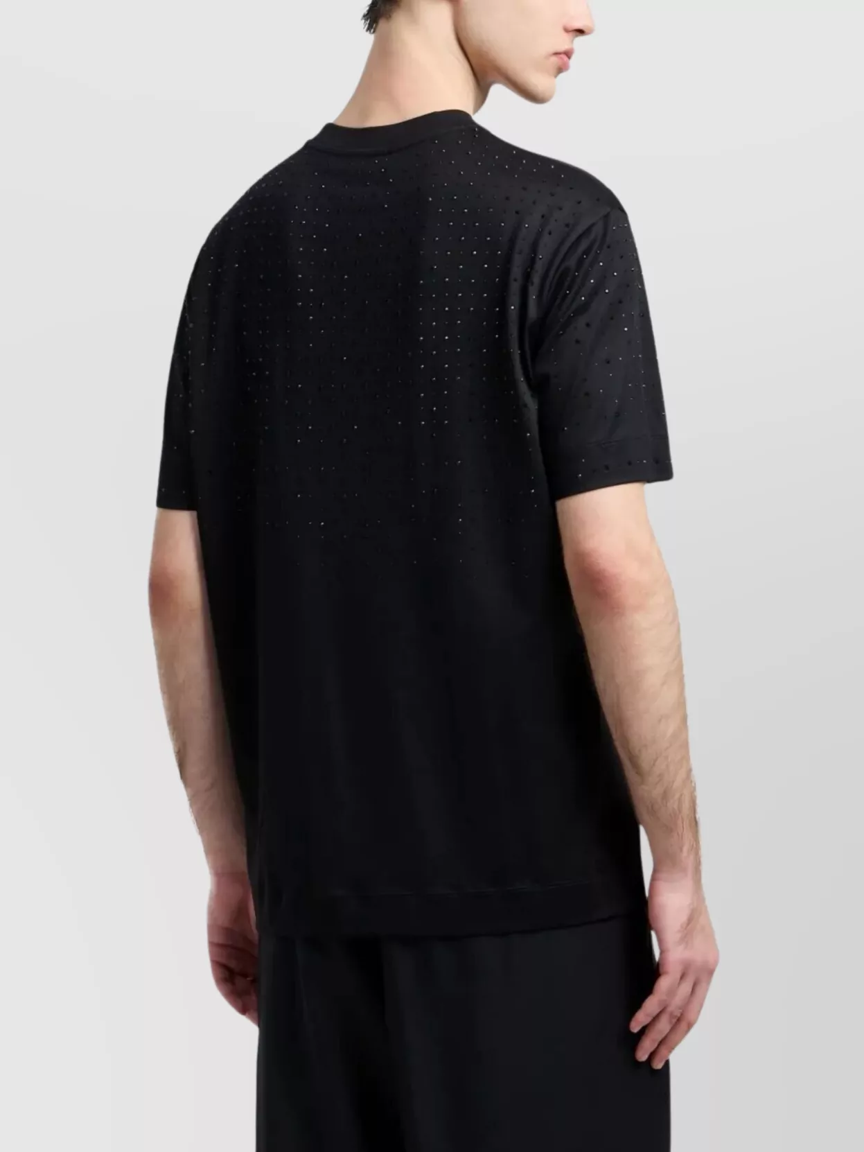 Emporio Armani Short Sleeves Crew Neck T-Shirt With Perforated Design
