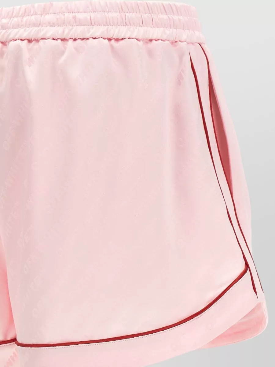 Off-White Jacquard Satin Short Shorts