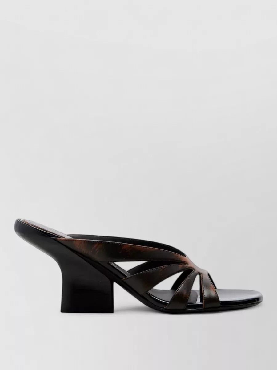 Dries Van Noten leather wedge mules