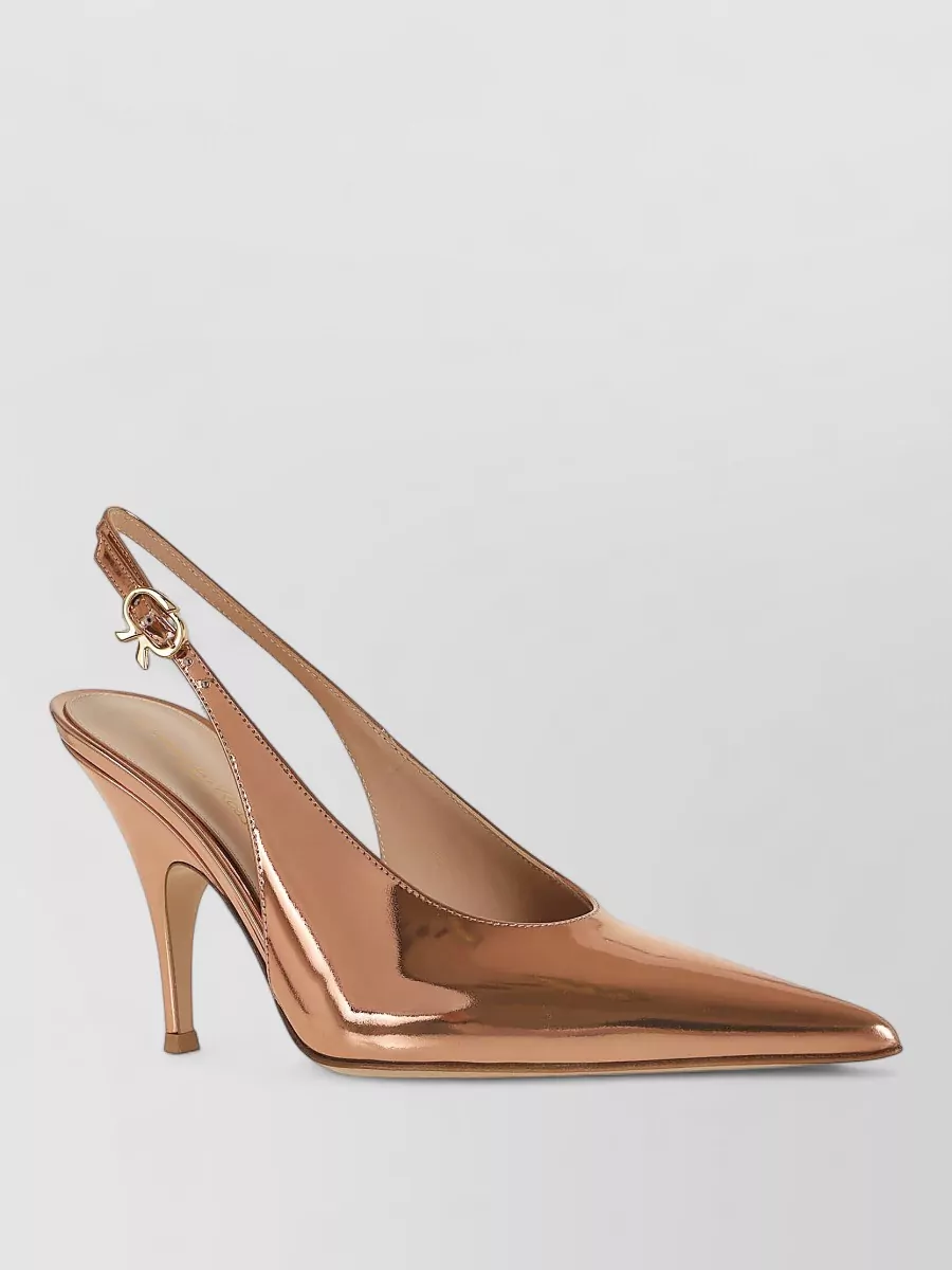 Gianvito Rossi Leather Open-Toe Pumps