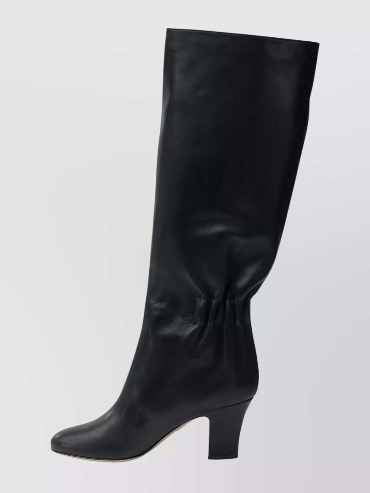 Ferragamo Knee-High Boots With Curled Design And Block Heel