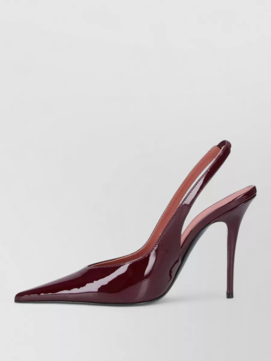 Amina Muaddi Patent Leather Slingback Pumps
