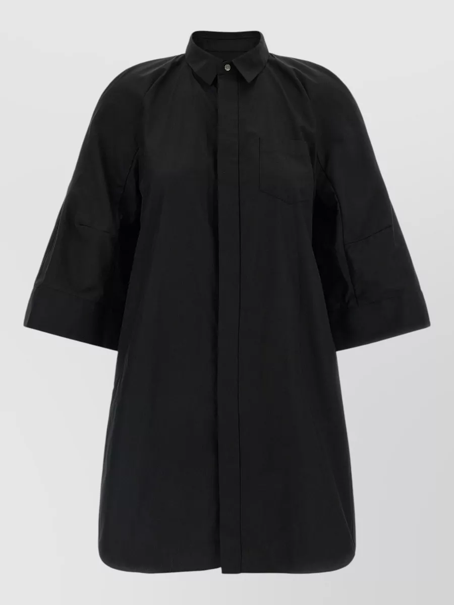Sacai wide sleeve shirt dress