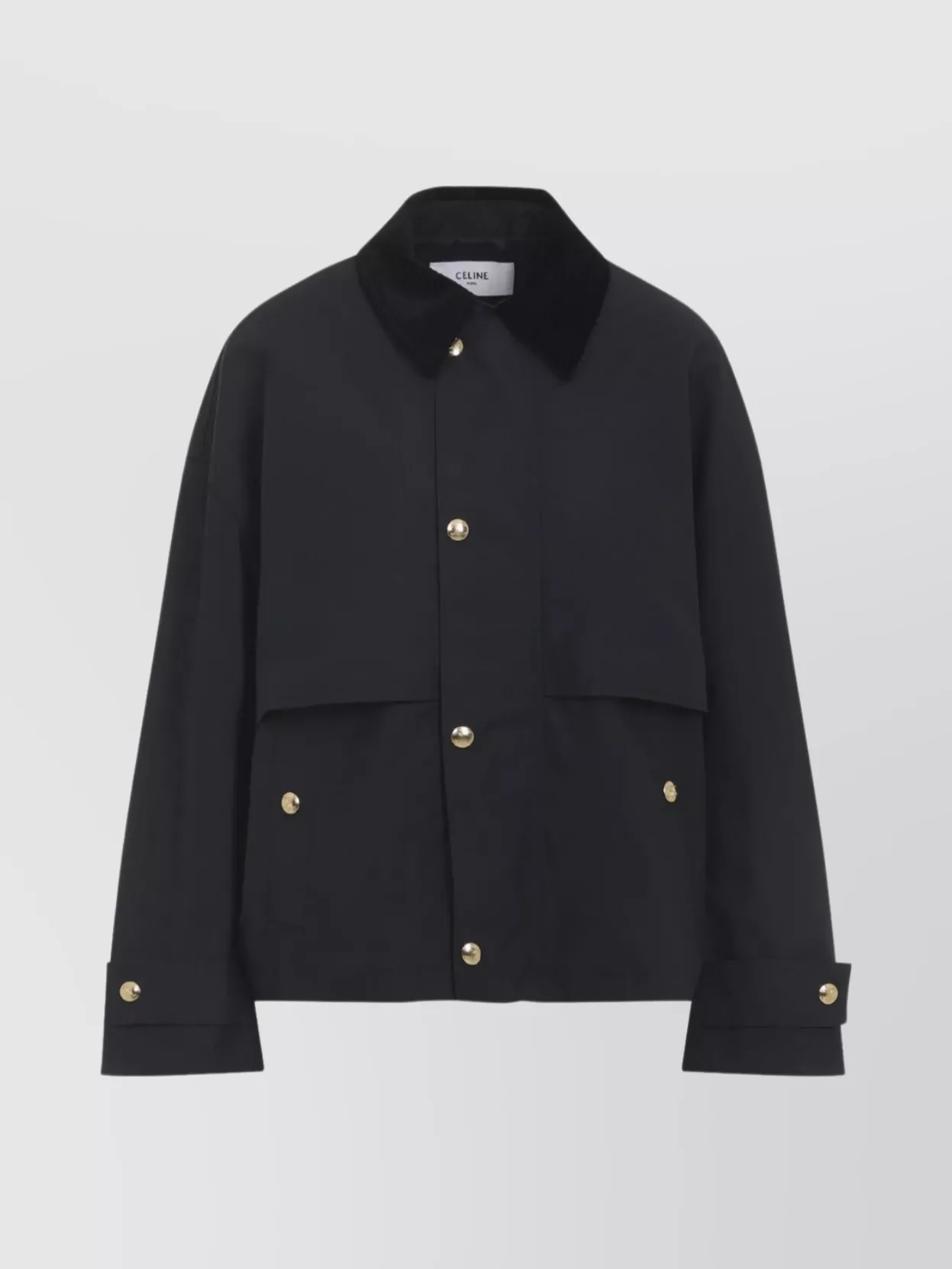 Celine Tailored Jacket With Flap Pockets And Buttons In Black