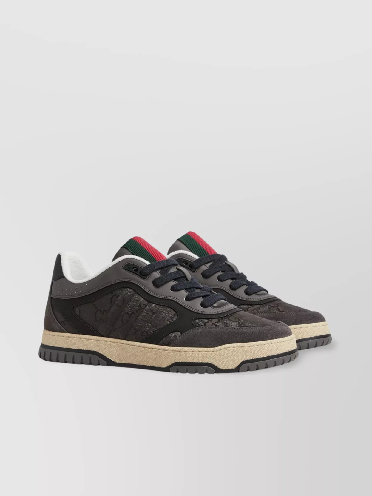 Gucci Interlocking G Suede Trim Sneakers