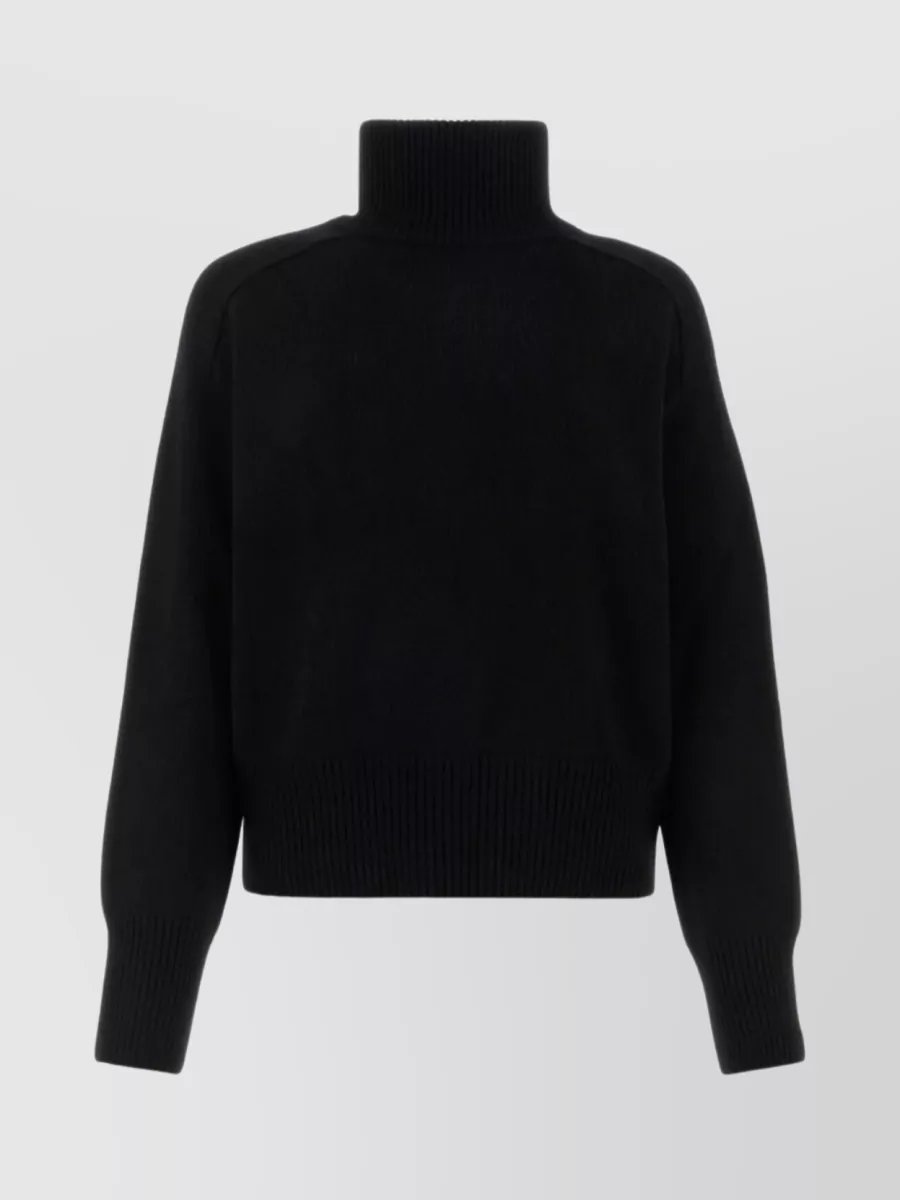 Shop Canada Goose Oversized Turtleneck Wool Sweater In Black