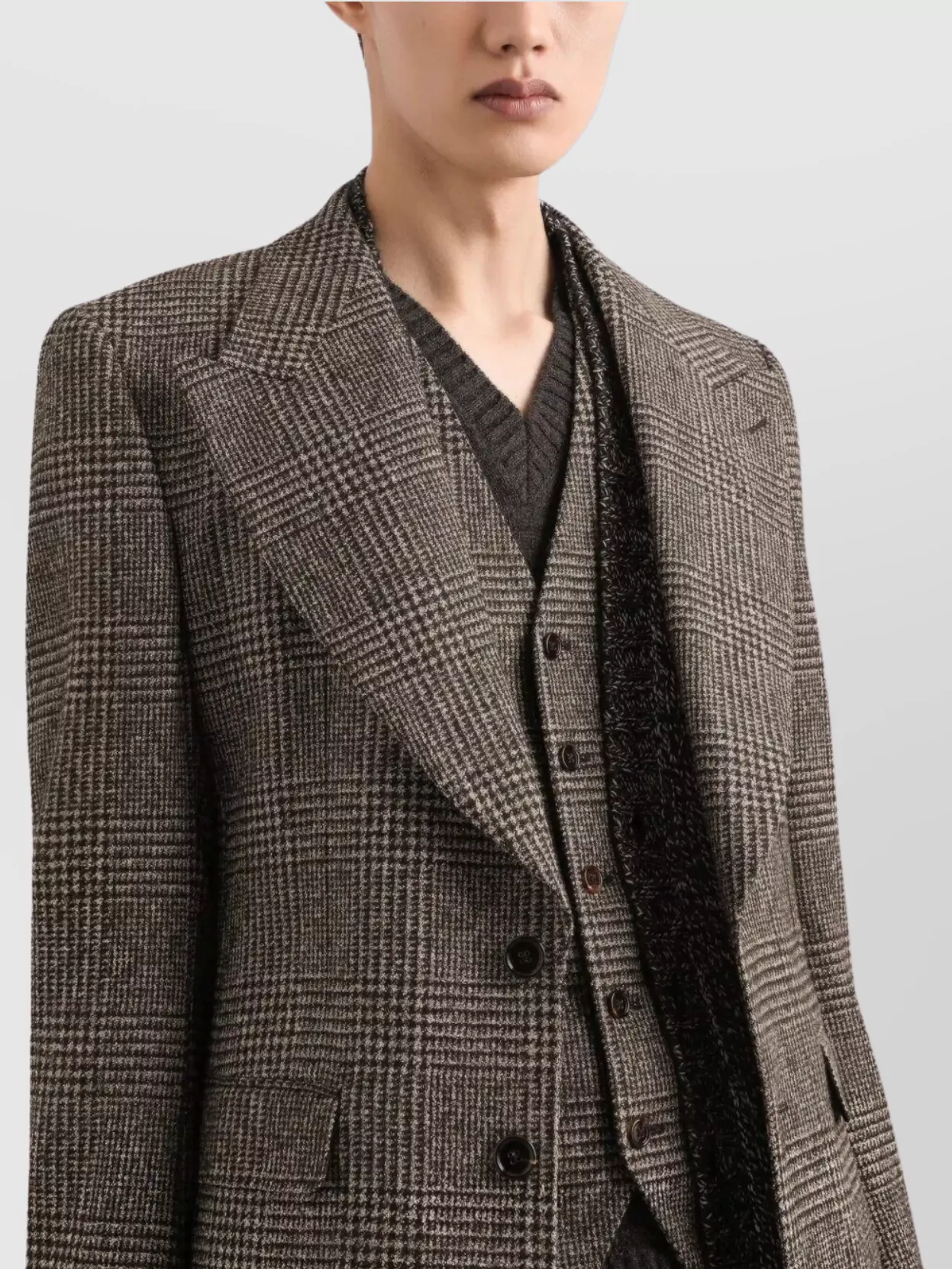 Dolce&Gabbana Checked Pattern Long Sleeve Jacket