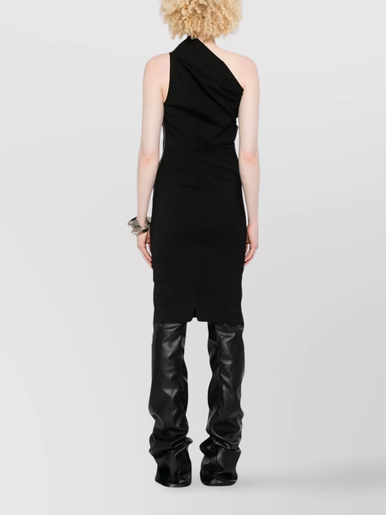 Rick Owens Asymmetrical One Shoulder Fitted Dress