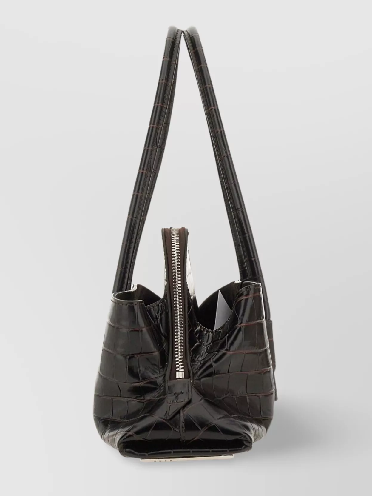 The Attico Crocodile Texture Top Handles Shoulder Bag