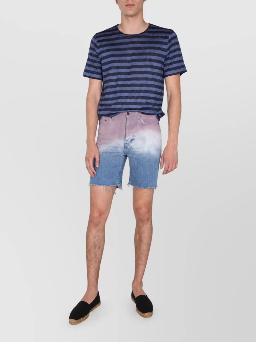Saint Laurent Cotton Degradé Print Tailored Bermuda Shorts