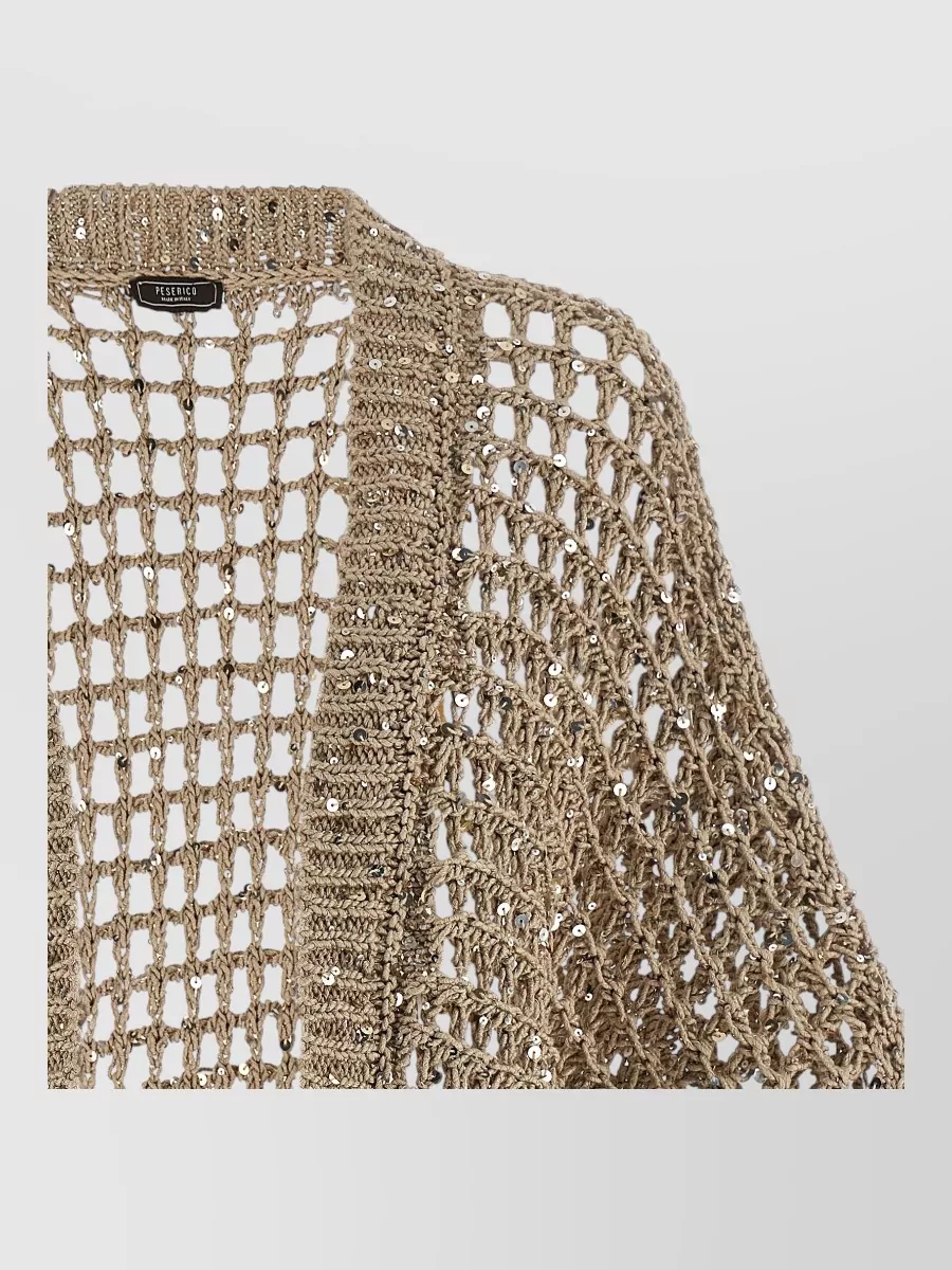 Peserico Cotton Aurea Loose-Fit Kimono-Sleeve Cardigan