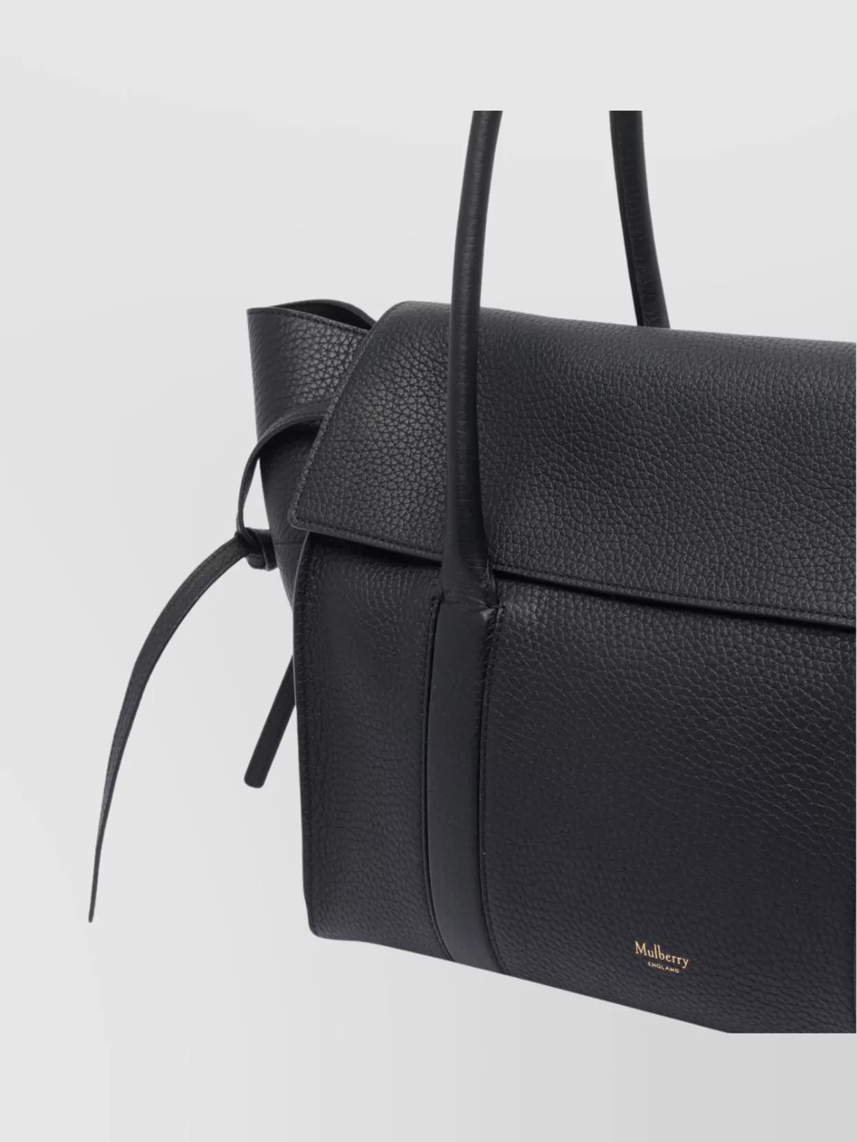 Mulberry Babyswater Textured Leather Shoulder Bag With Side Ties