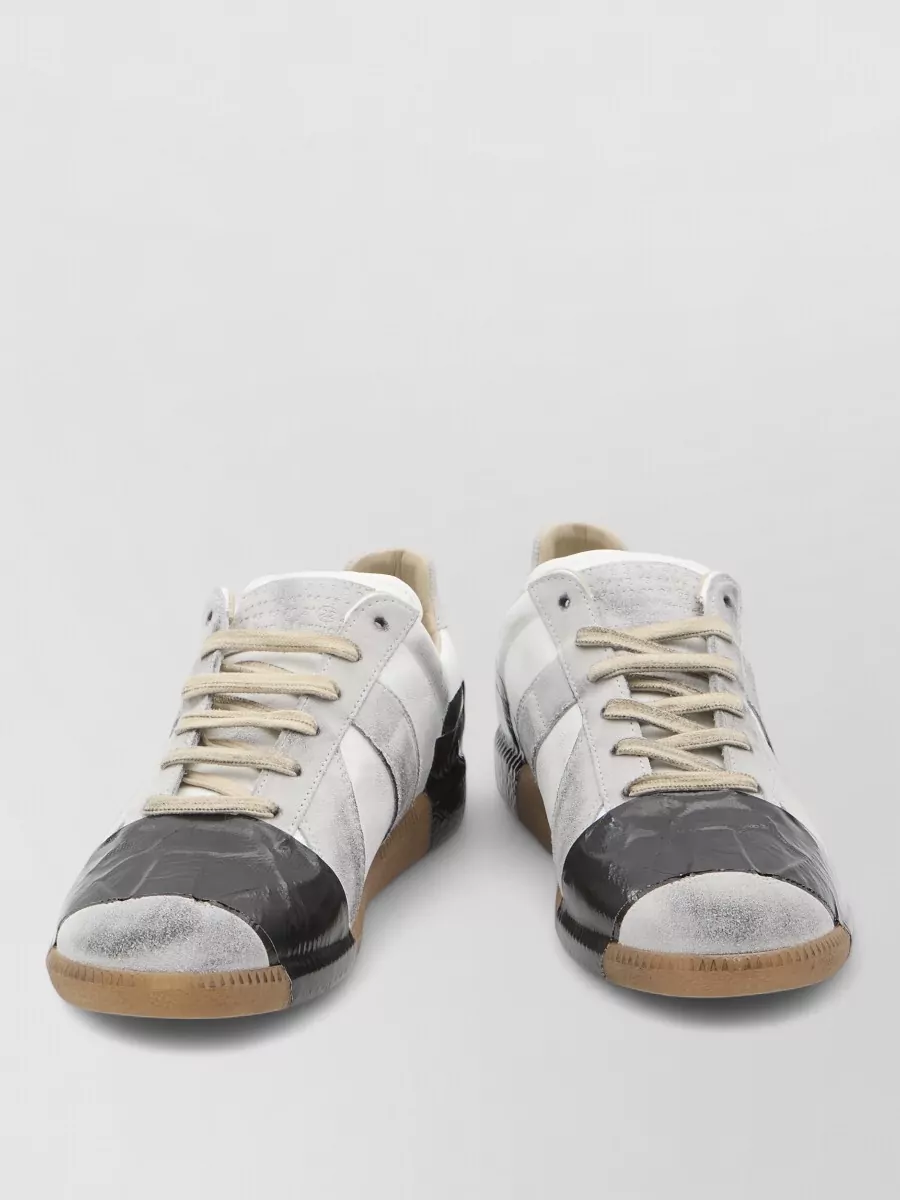 Maison Margiela Low Top Sneakers Contrast Panels Design