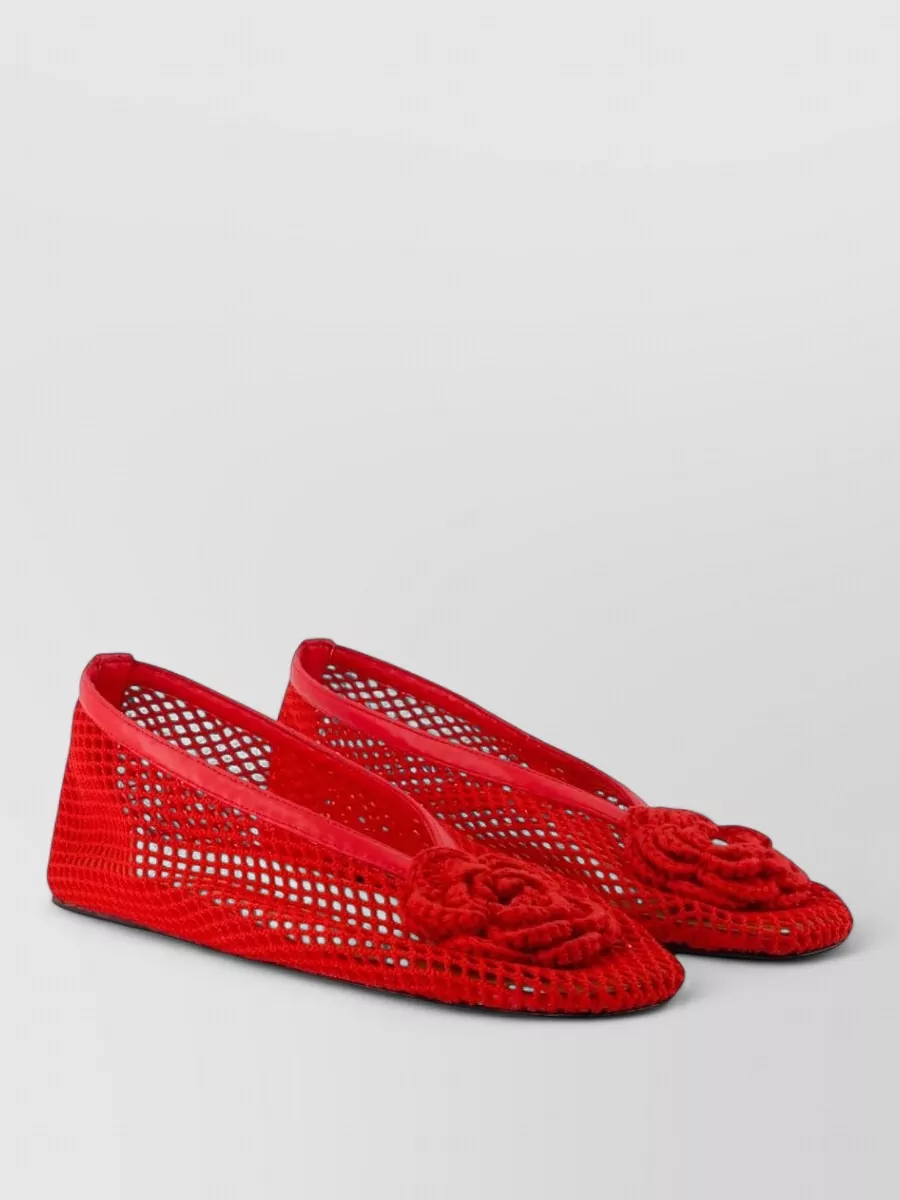 Ganni mesh ballerina shoes