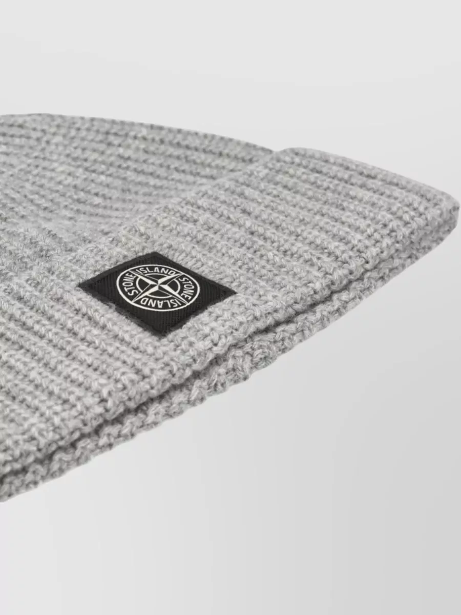 Stone Island Ribbed Virgin Wool Beanie