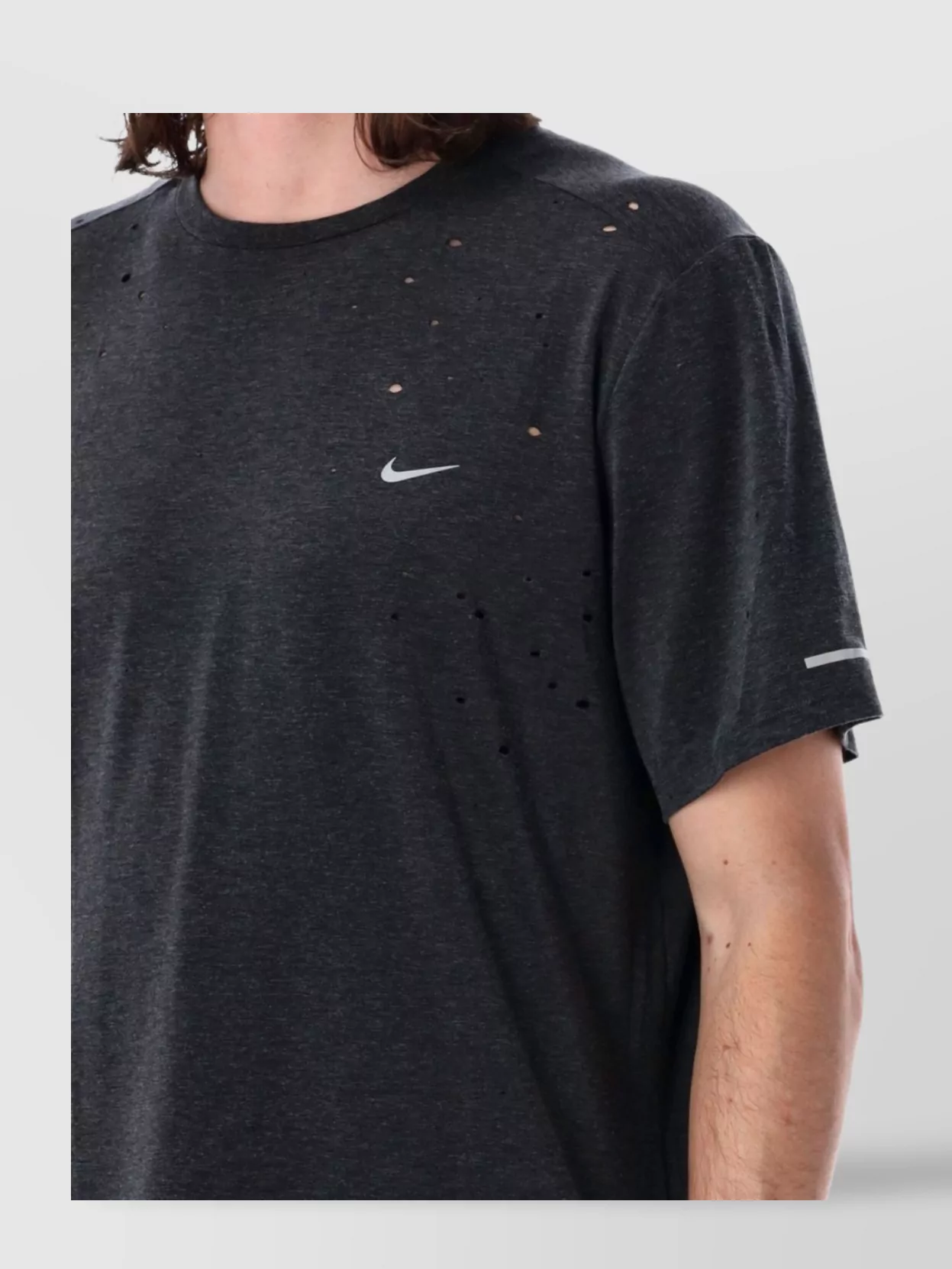 Nike Men's Miler Dri-fit Uv Short-sleeve Running Top In Black