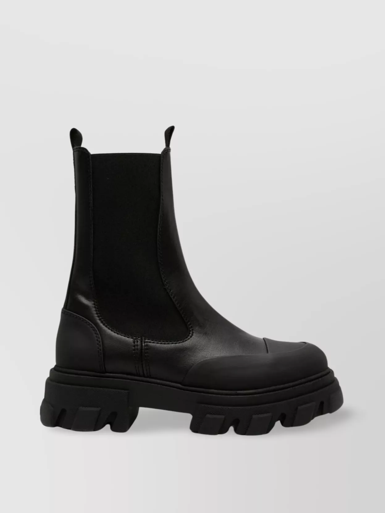 Shop Ganni Versatile Elastic Chelsea Boots With Chunky Rubber Sole