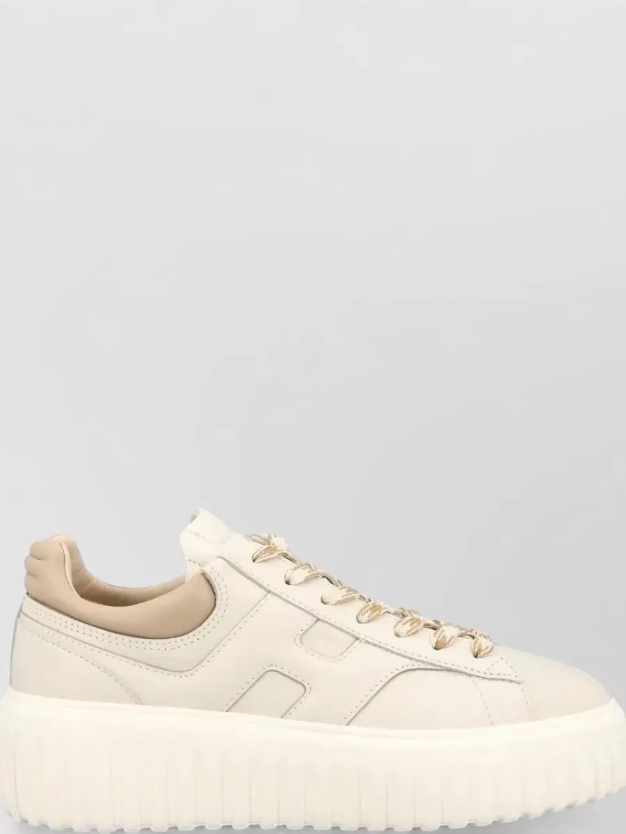 Hogan H Stripes Smooth Leather Platform Sneakers