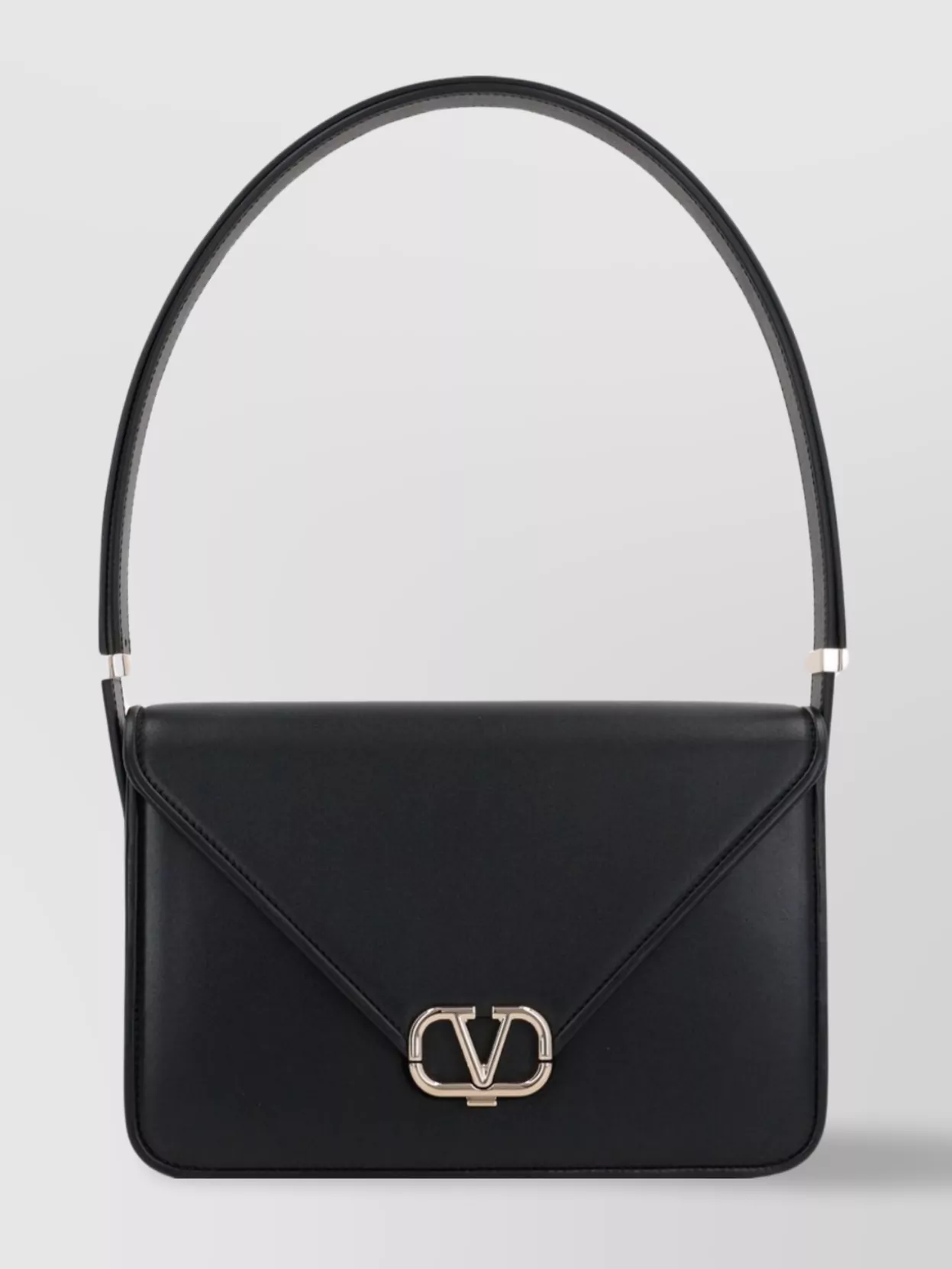 Shop Valentino Chain Strap Shoulder Bag With Platinum Hardware In Black