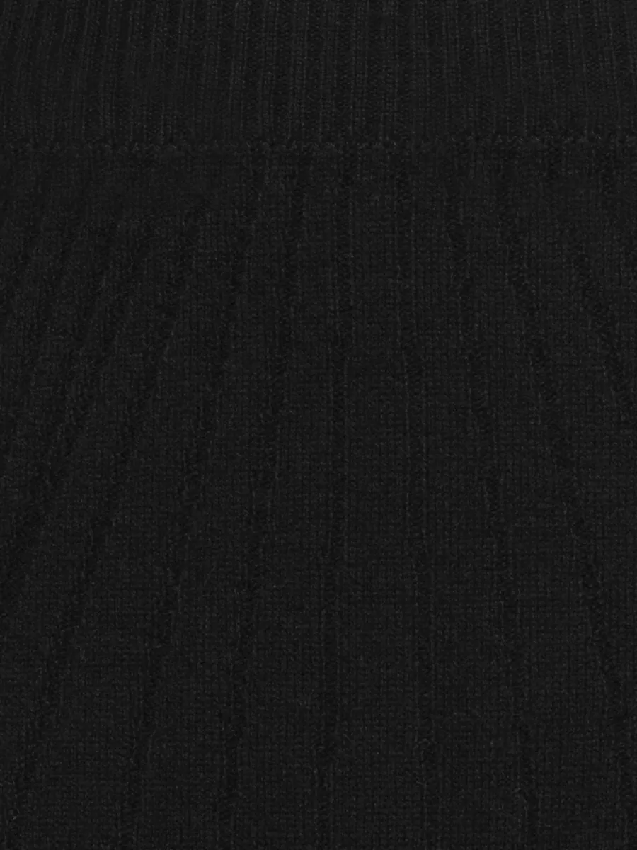 D.exterior Cashmere Ribbed Midi A-Line Skirt