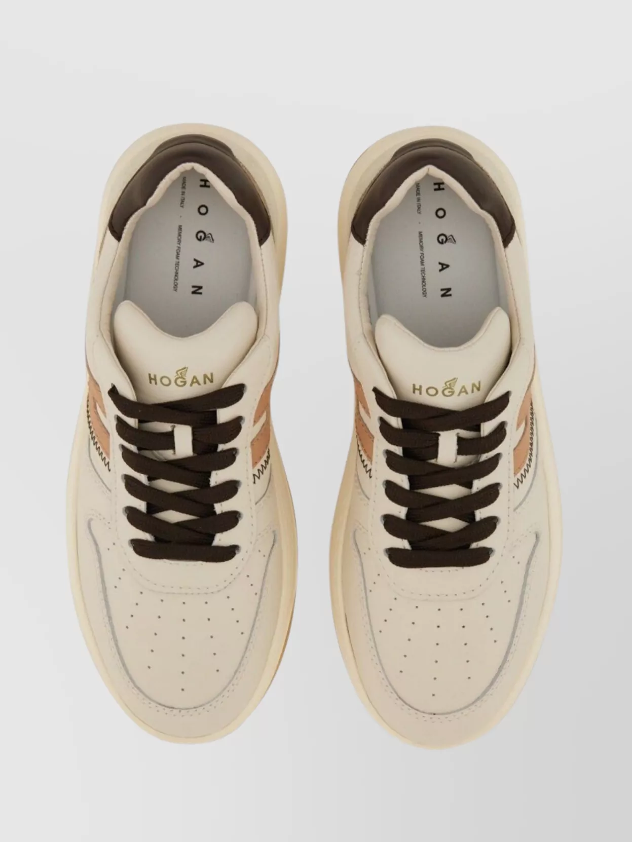Hogan Low-Top Sneakers With Contrast Sole And Perforated Detailing