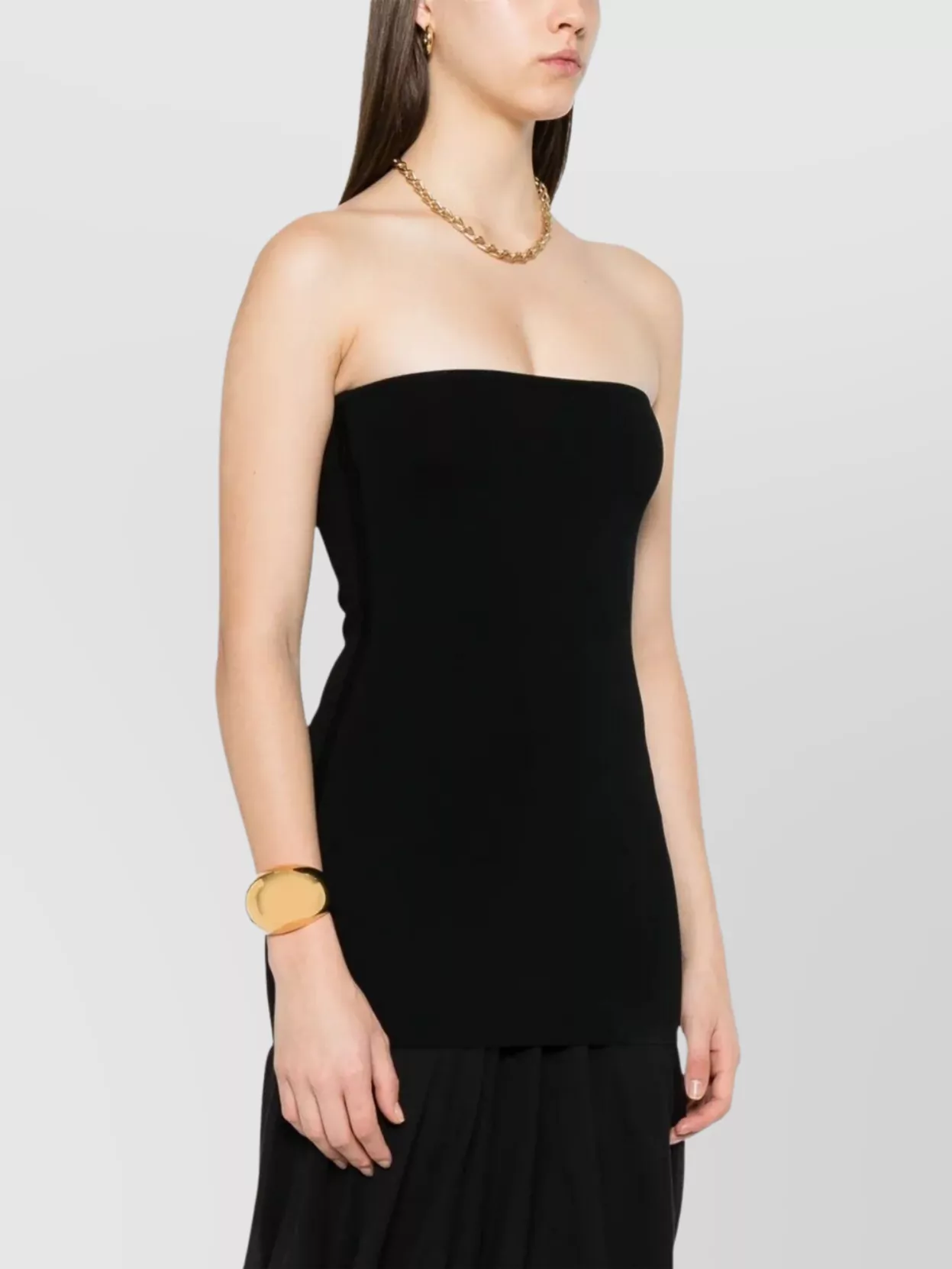 Totême Knit Strapless Fitted Sleeveless Top In Black