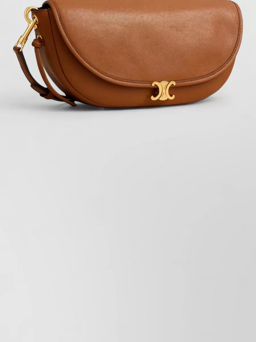 Celine Lambskin Halfmoon Clutch Bag