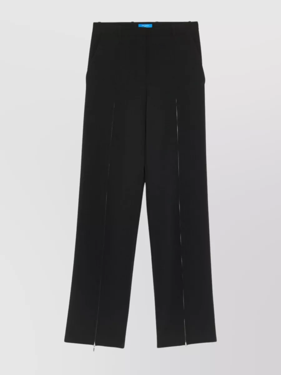Shop Nina Ricci Zip-cuff Straight Leg Trousers In Black