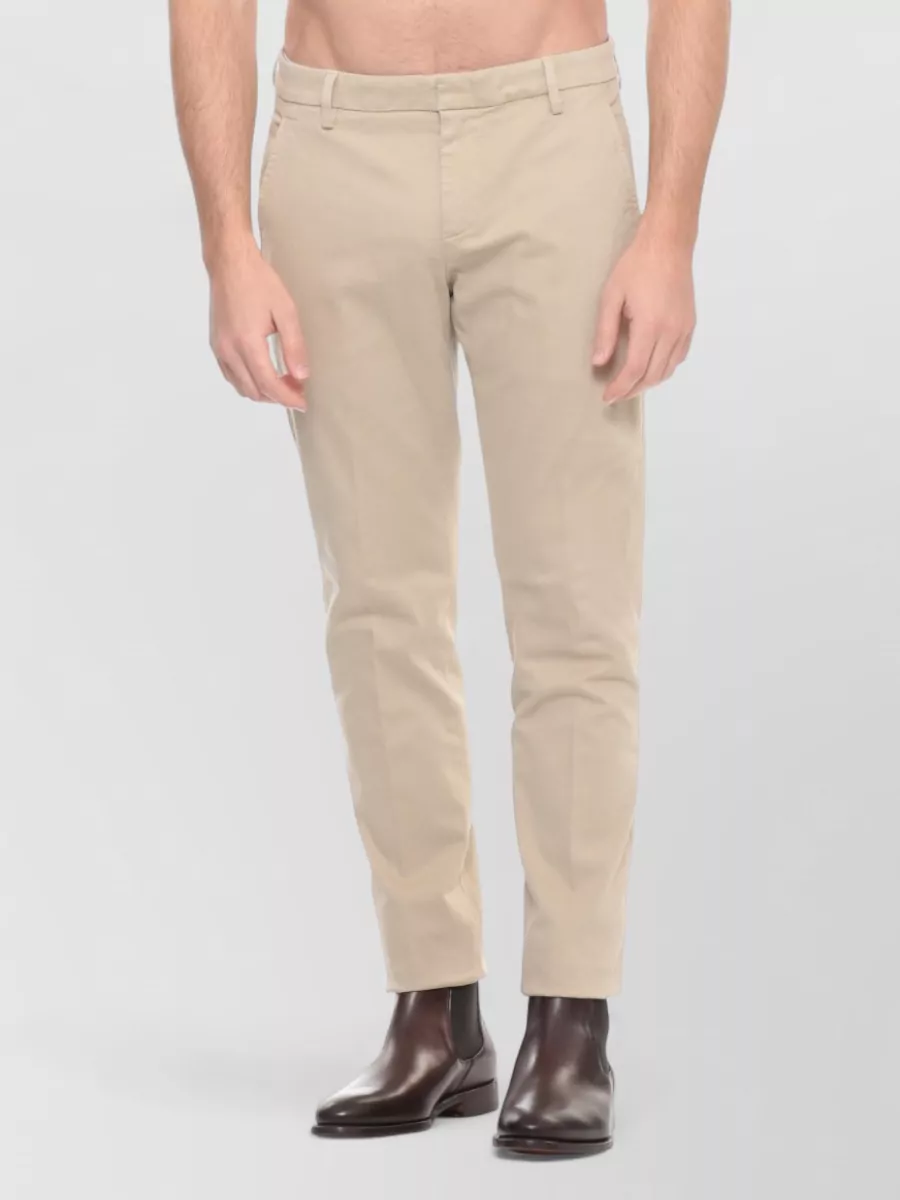 Dondup Cotton Trousers Straight Cut Belt Loops Pockets