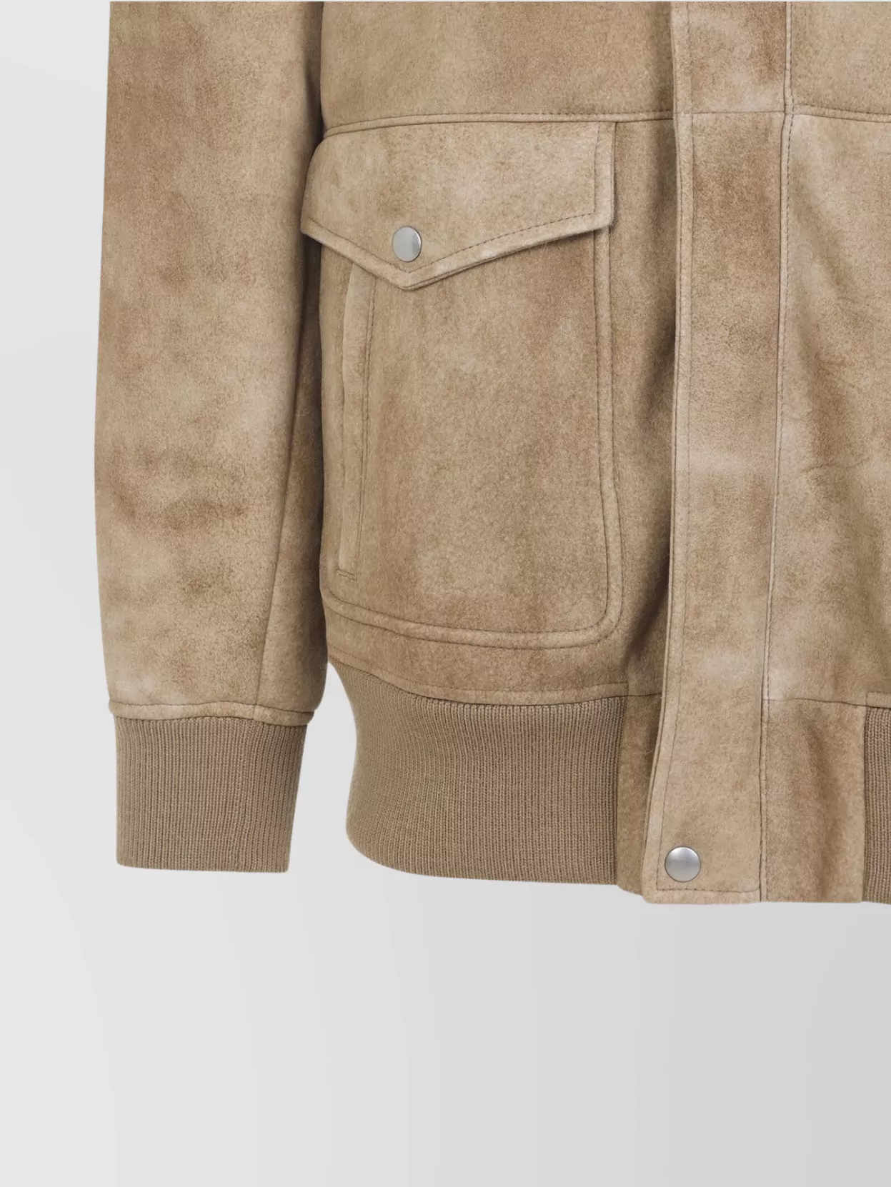 Prada Leather Jacket With Fur Collar And Epaulettes
