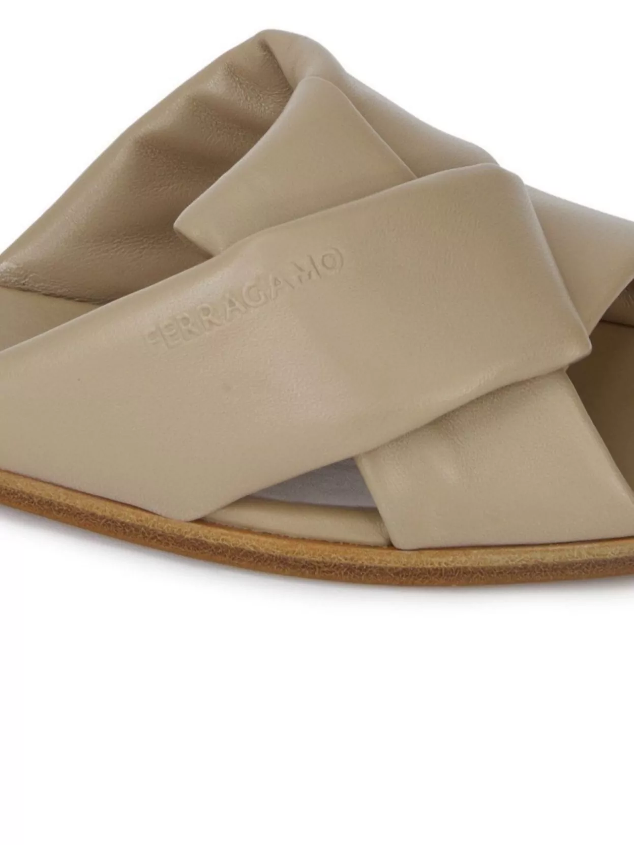 Ferragamo Nappa Slippers With Origami Tied Band