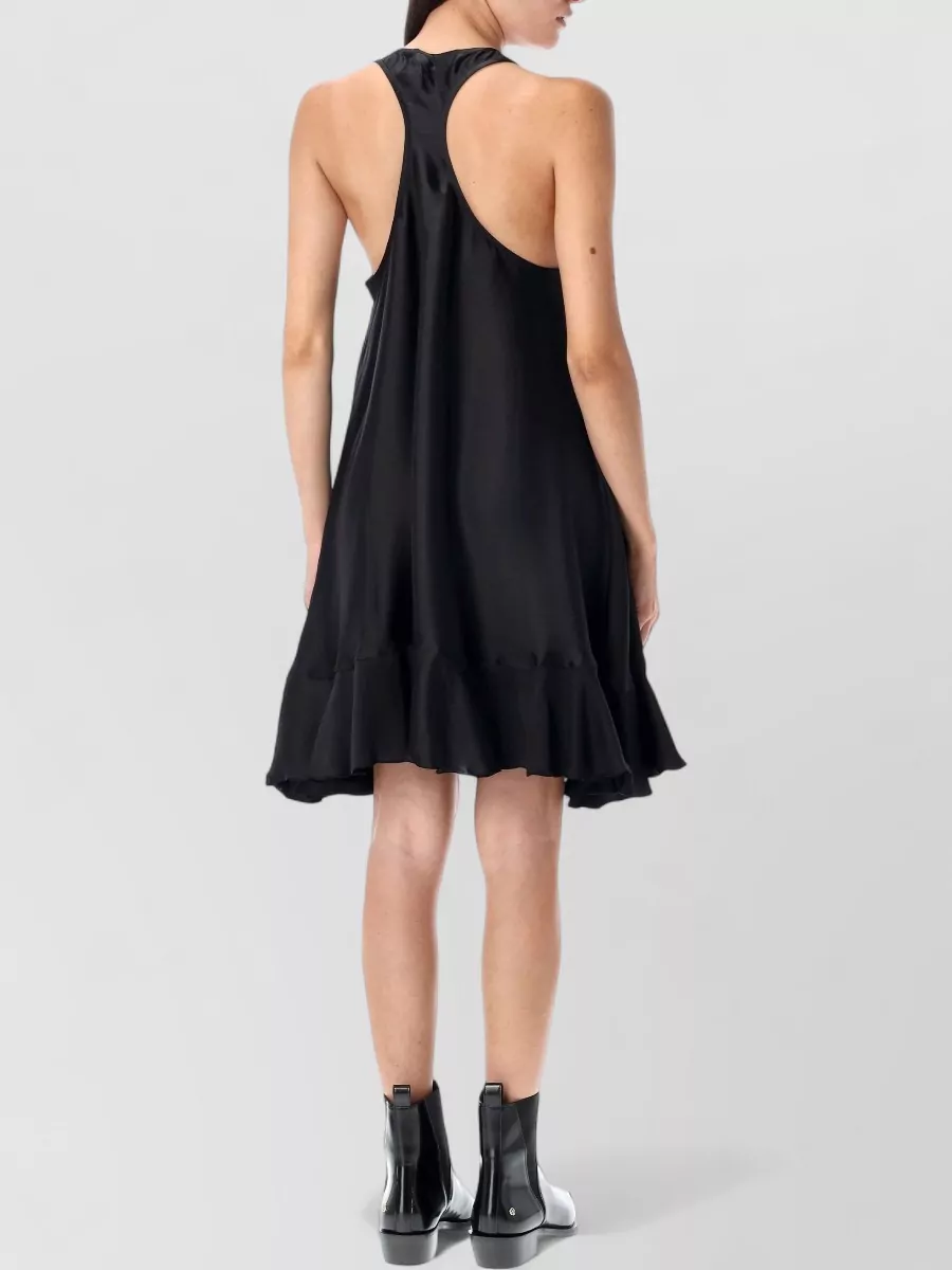 Anine Bing Silk Blend Sleeveless Ruffled Mini Dress