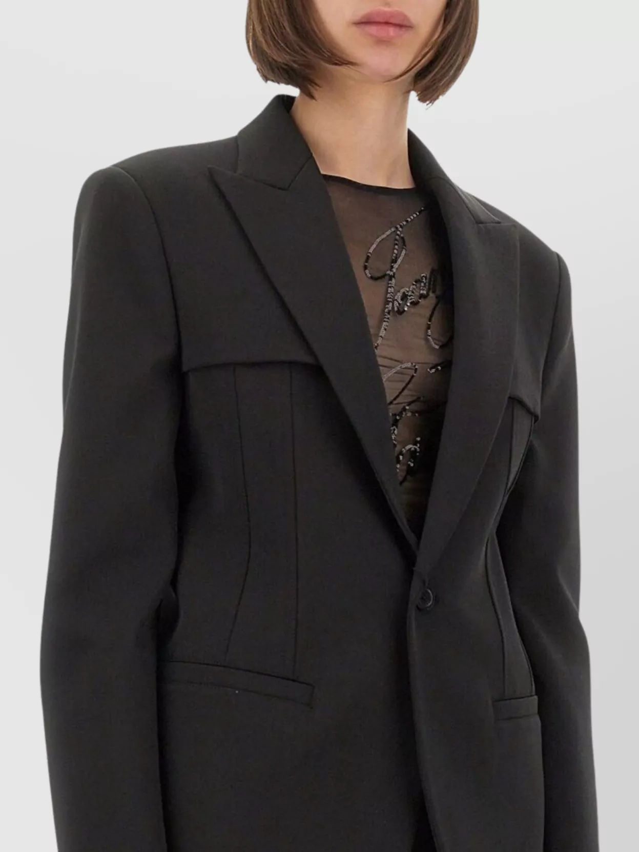 Jean Paul Gaultier Tailored Jacket With Structured Shoulders And Front Pockets