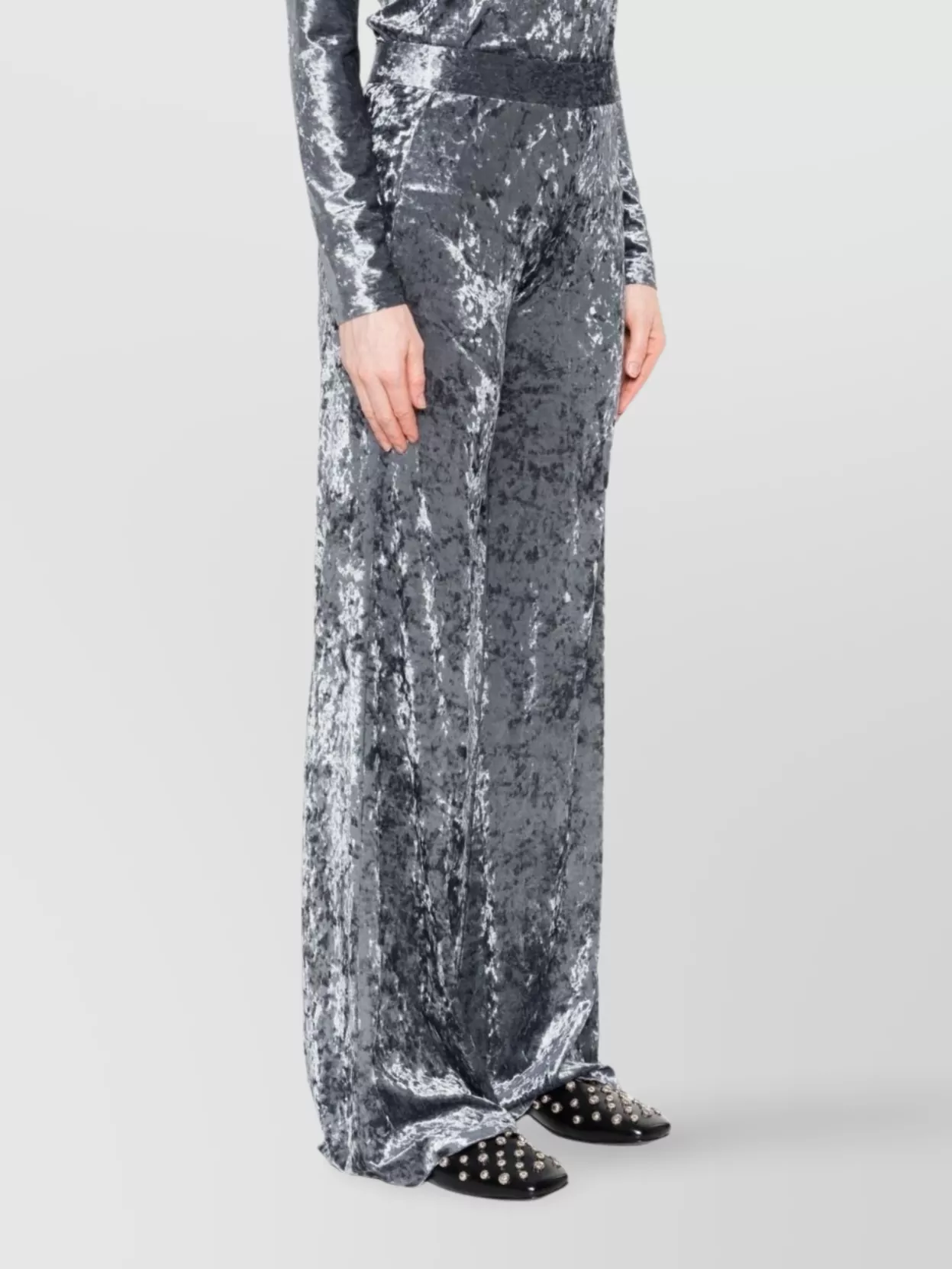 Forte Forte High-Rise Wide-Leg Velvet Trousers