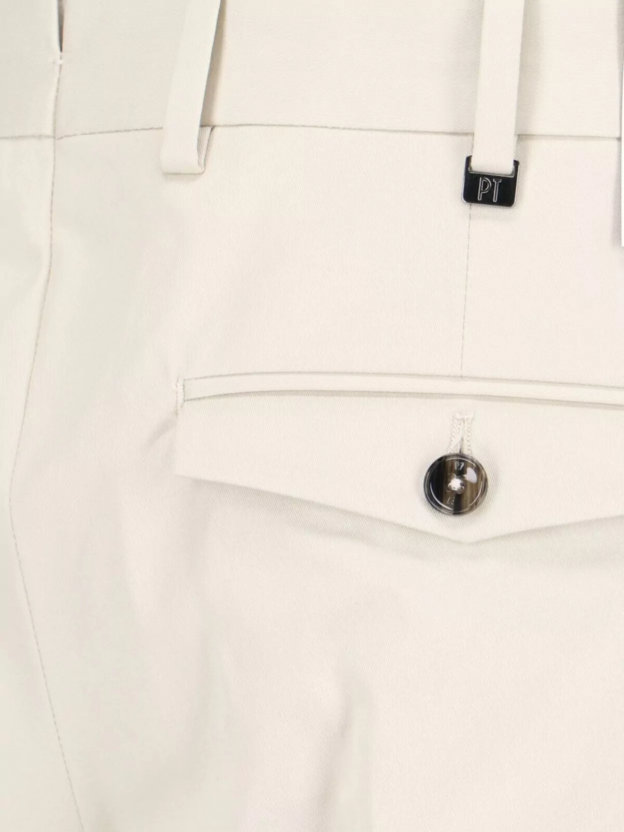 Pt Torino Straight Trousers With Belt Loops And Cuffed Hem