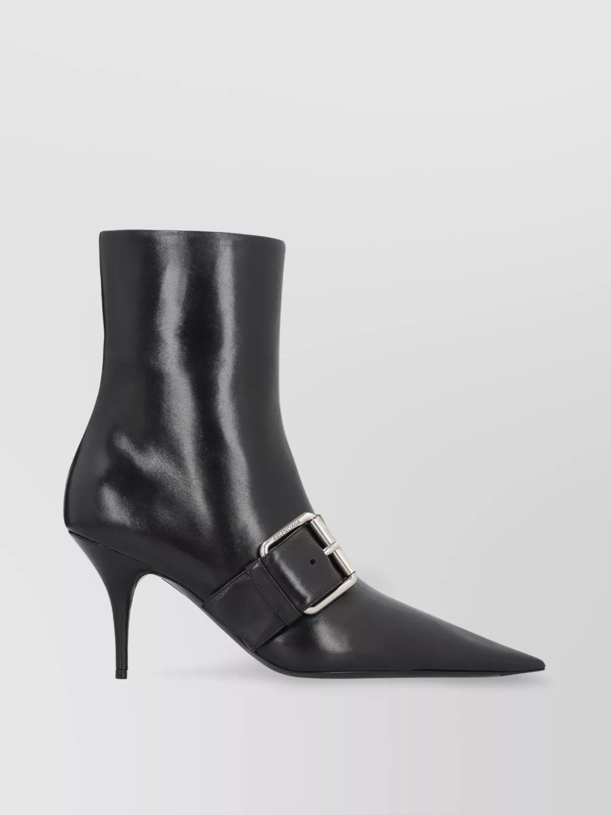 Balenciaga Women Leather Ankle Boots With Maxi Buckle In Black