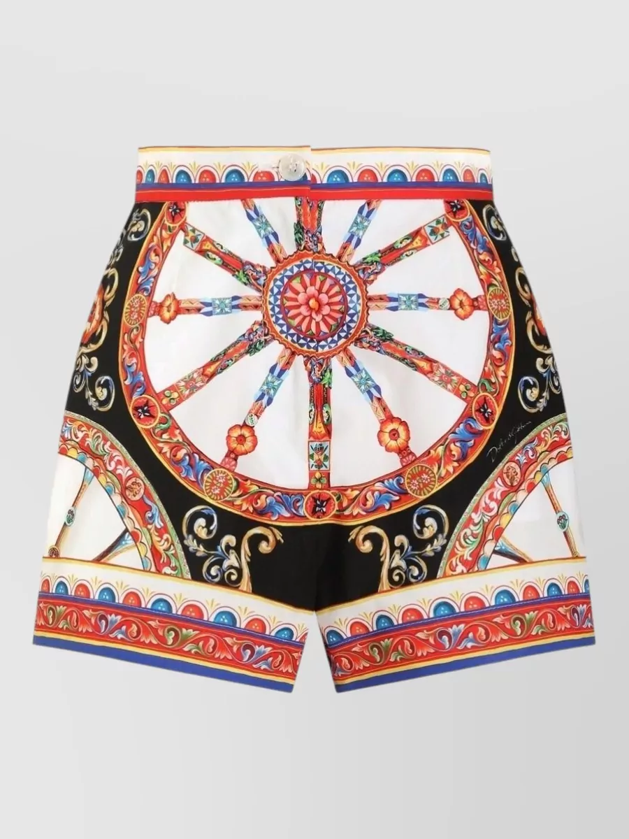 Dolce&Gabbana printed cotton cropped trousers