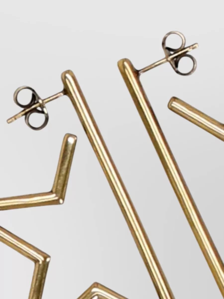 Golden Goose Star Shape Brass Earrings Refined Design