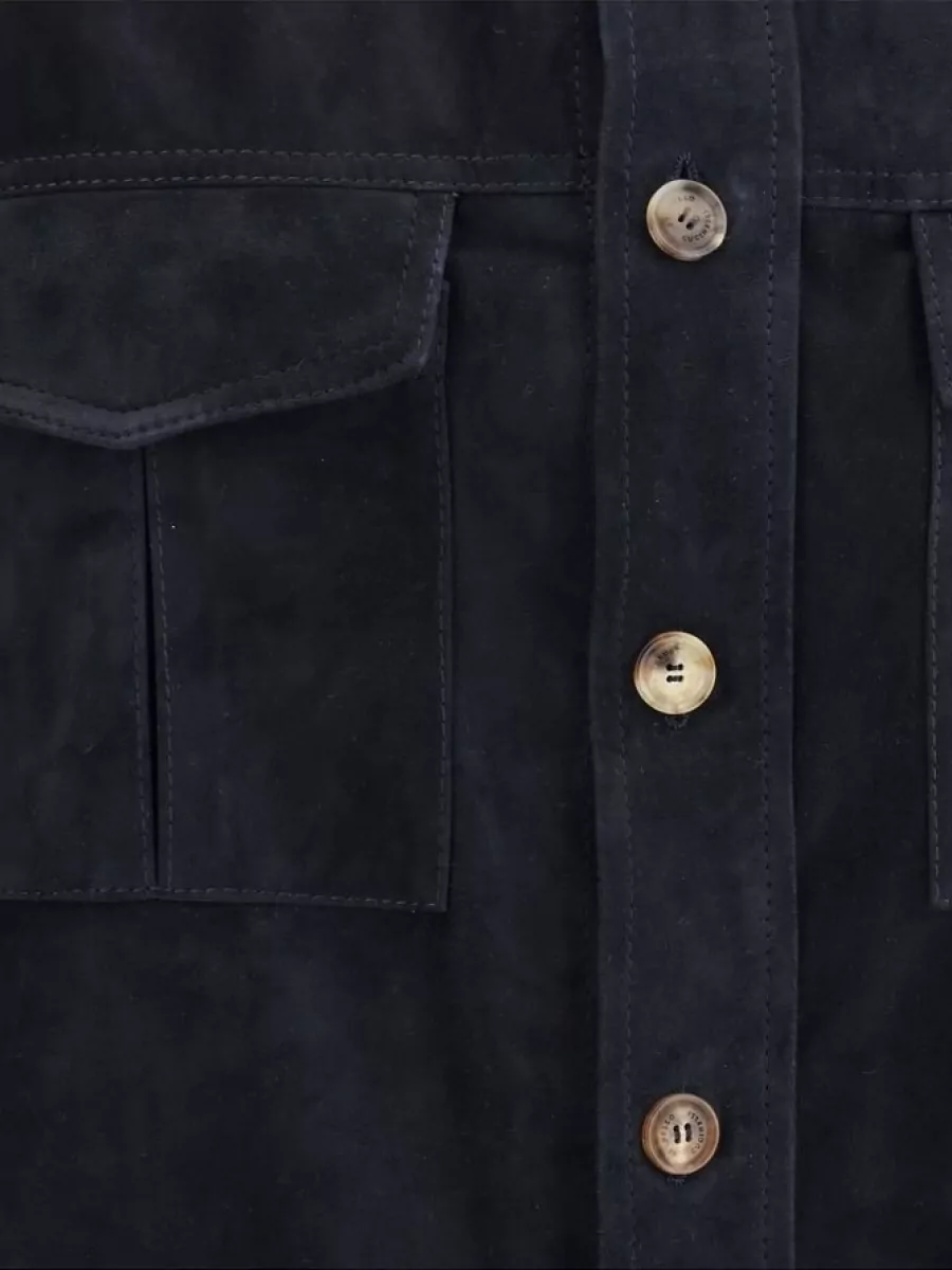 Brunello Cucinelli Suede Leather Shirt Jacket