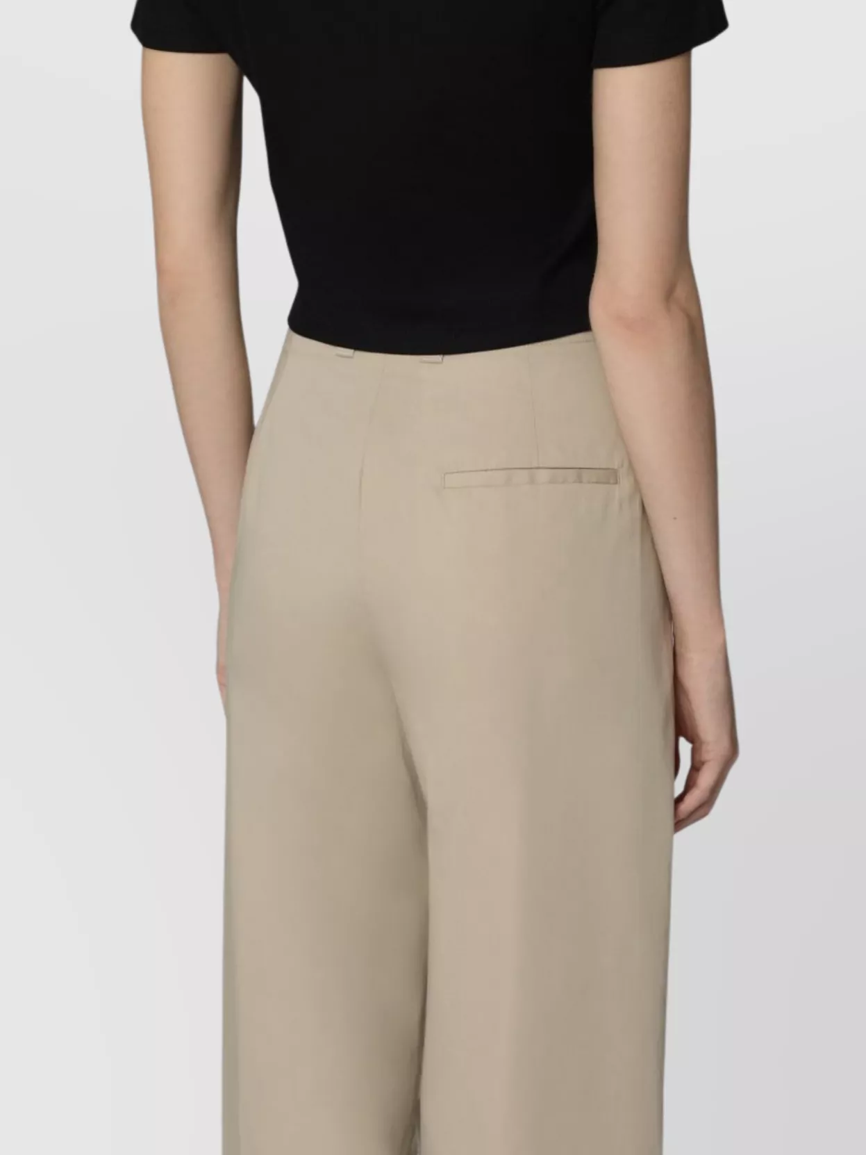 Bottega Veneta High-waisted Cotton Trousers Wide-leg