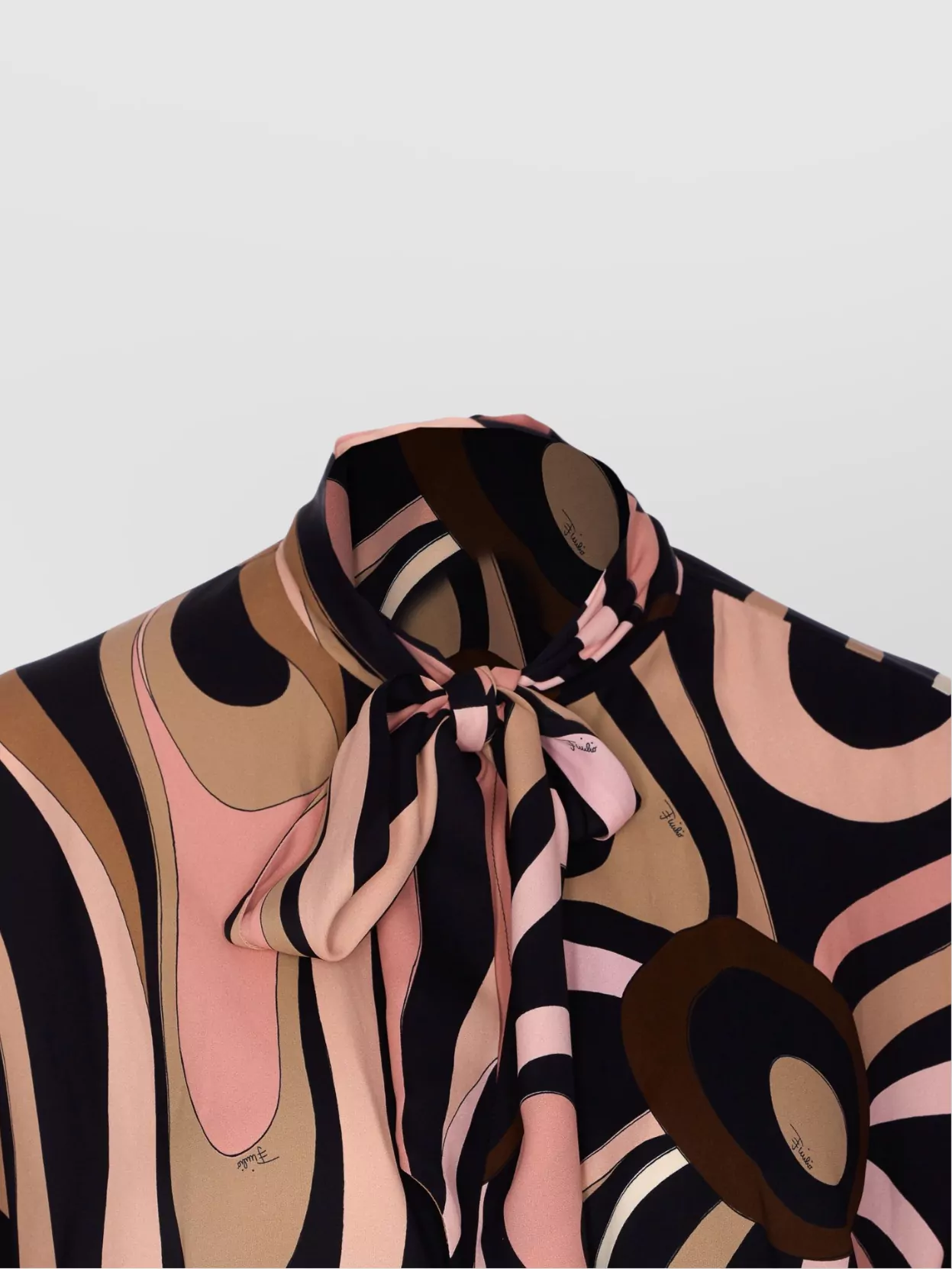 Shop Emilio Pucci Printed Bow Detail Wide Leg Trousers
