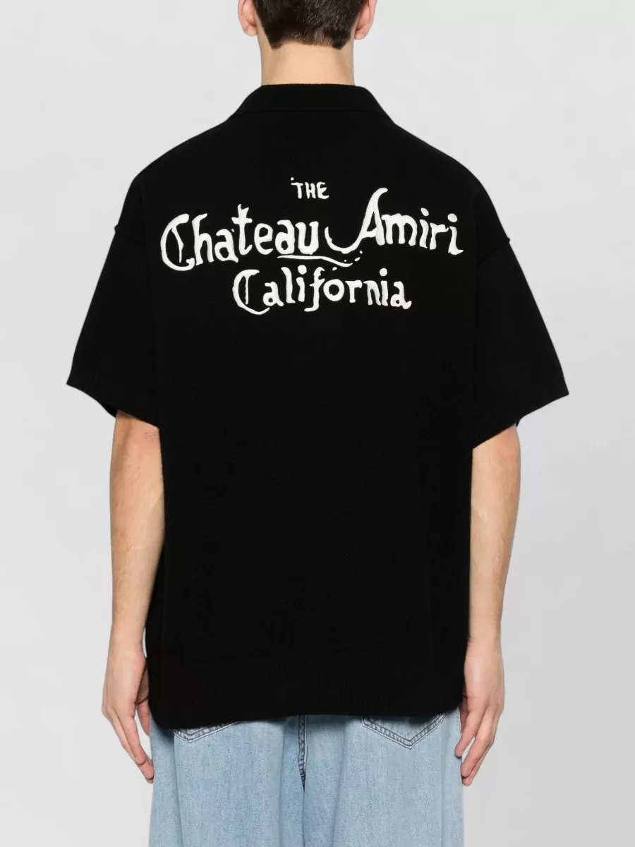 Amiri Ma Chateau Short-Sleeve Knit Polo Shirt