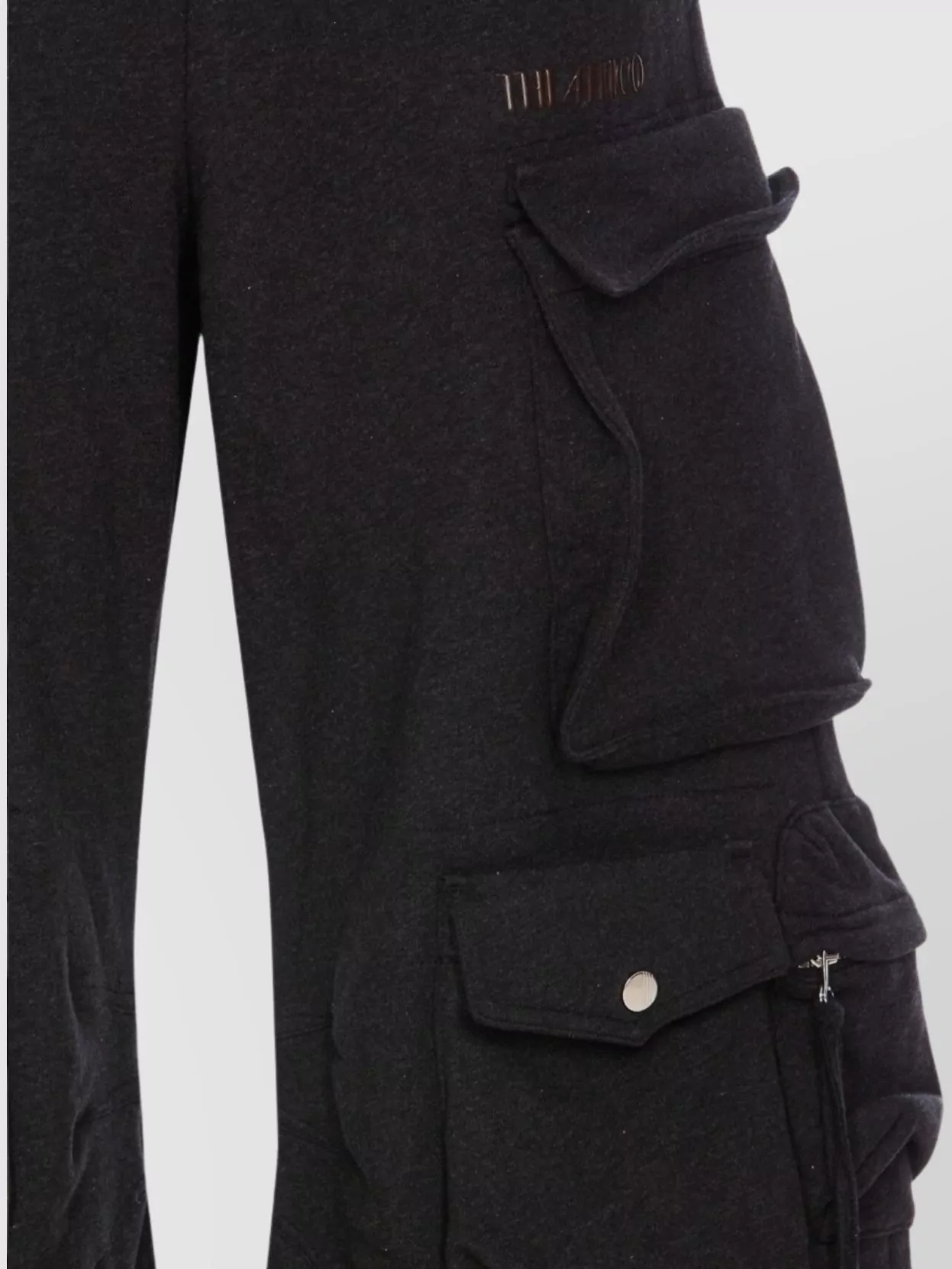 ATTICO HIGH WAIST CARGO TROUSERS WITH SNAP BUTTONS
