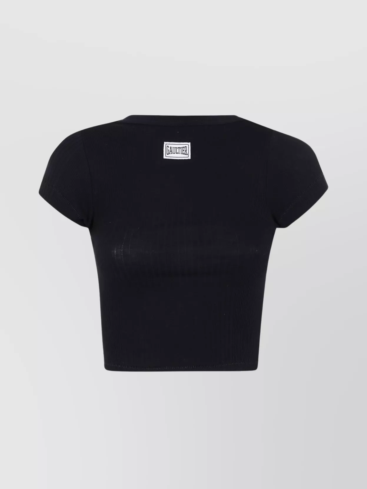 Jean Paul Gaultier Cropped Baby T-shirt Avec Patch In Black