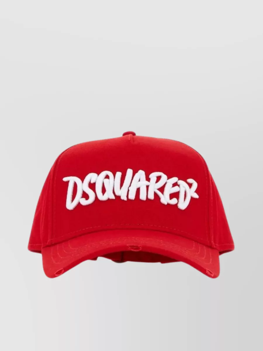 Shop Dsquared2 Structured Cotton Baseball Cap In Burgundy