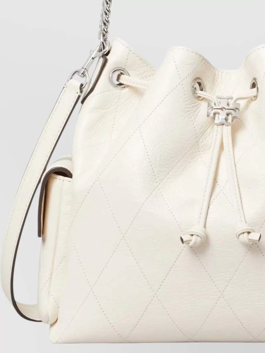 Tory Burch Charlie Quilted Leather Bucket Bag