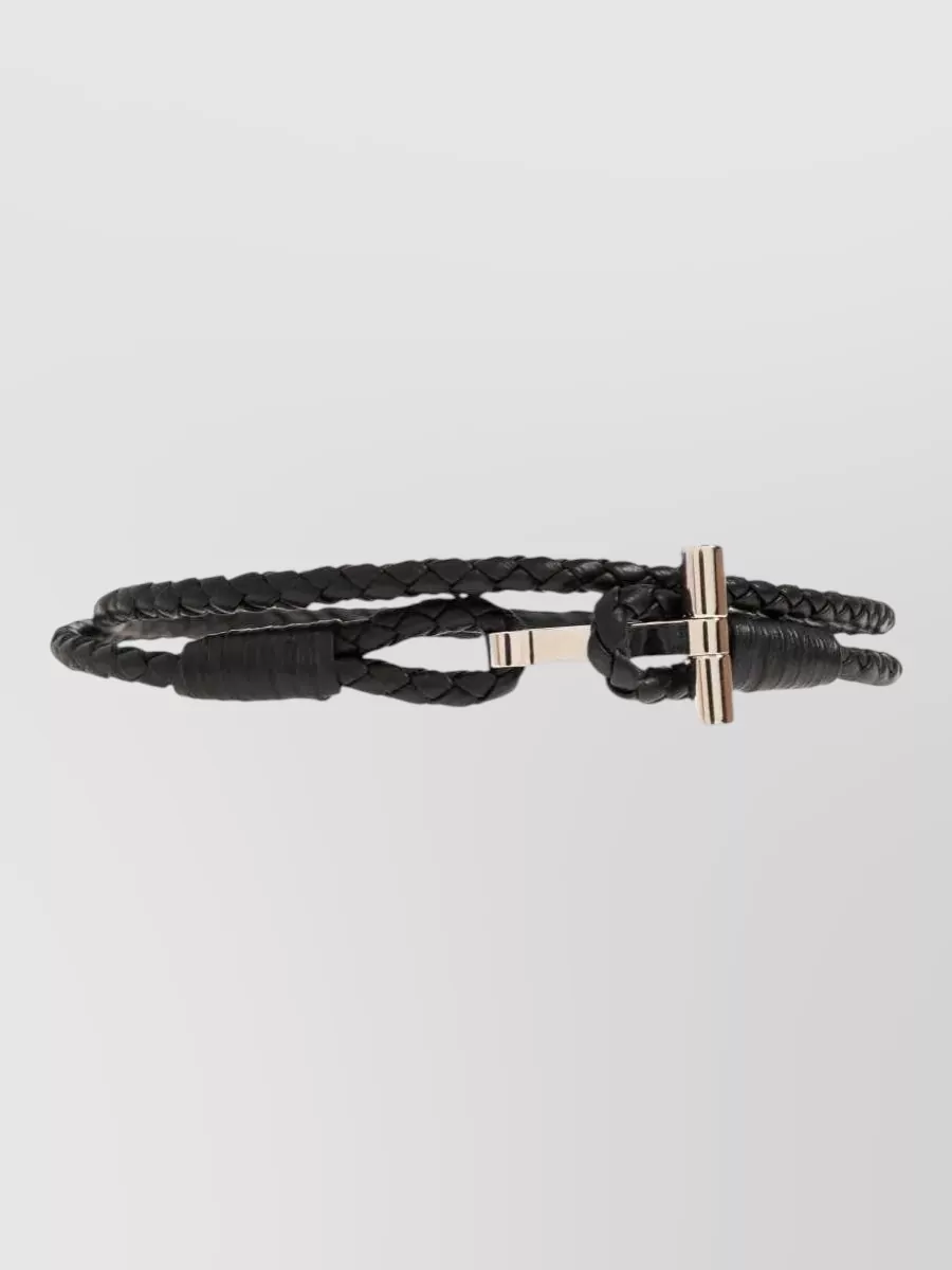 Tom Ford Braided Leather Wrap Bracelet